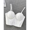 Sexy Ruched Diamond Shell Fishbone Silm Tube Top