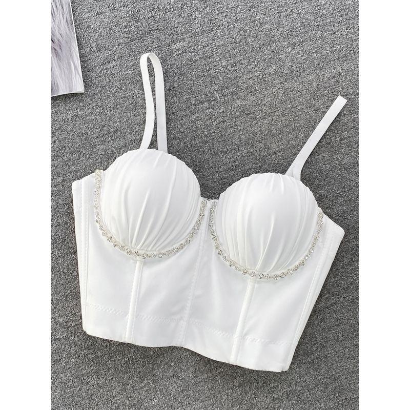 Sexy Ruched Diamond Shell Fishbone Silm Tube Top