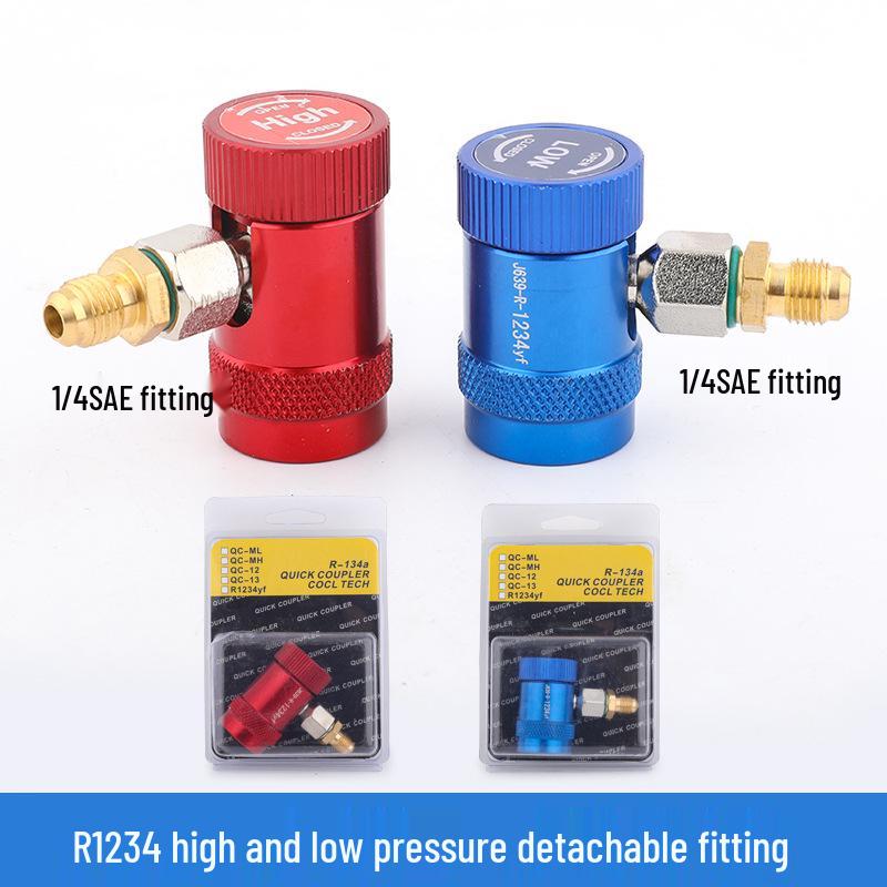 Adjustable R134a Refrigerant Quick Coupler for Car A/C - High/Low Pressure Charging Tool