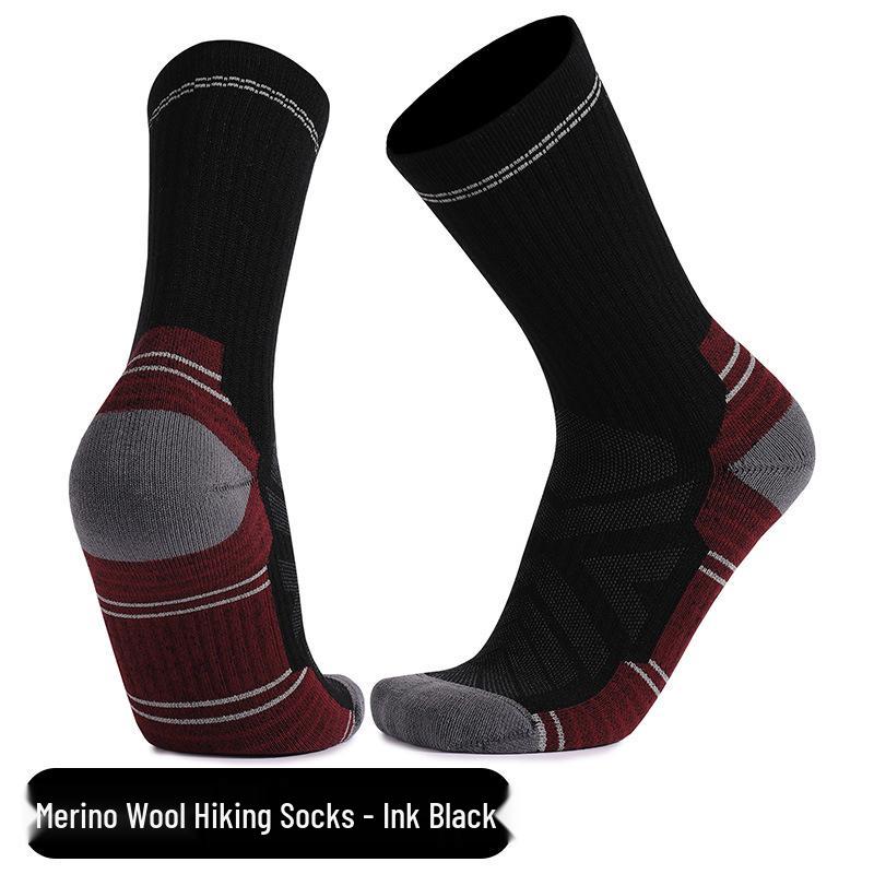 Men's & Women's Merino Wool Hiking Socks - Thick, Warm, Sweat-Absorbent, Breathable, Terry Loop Pile for Mountaineering and Sports