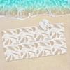Beige Line Art Tropical Leaf Beach Towel, Quick Dry Sand‑Free Microfiber Towel For Summer Beach Pool Travel Camping
