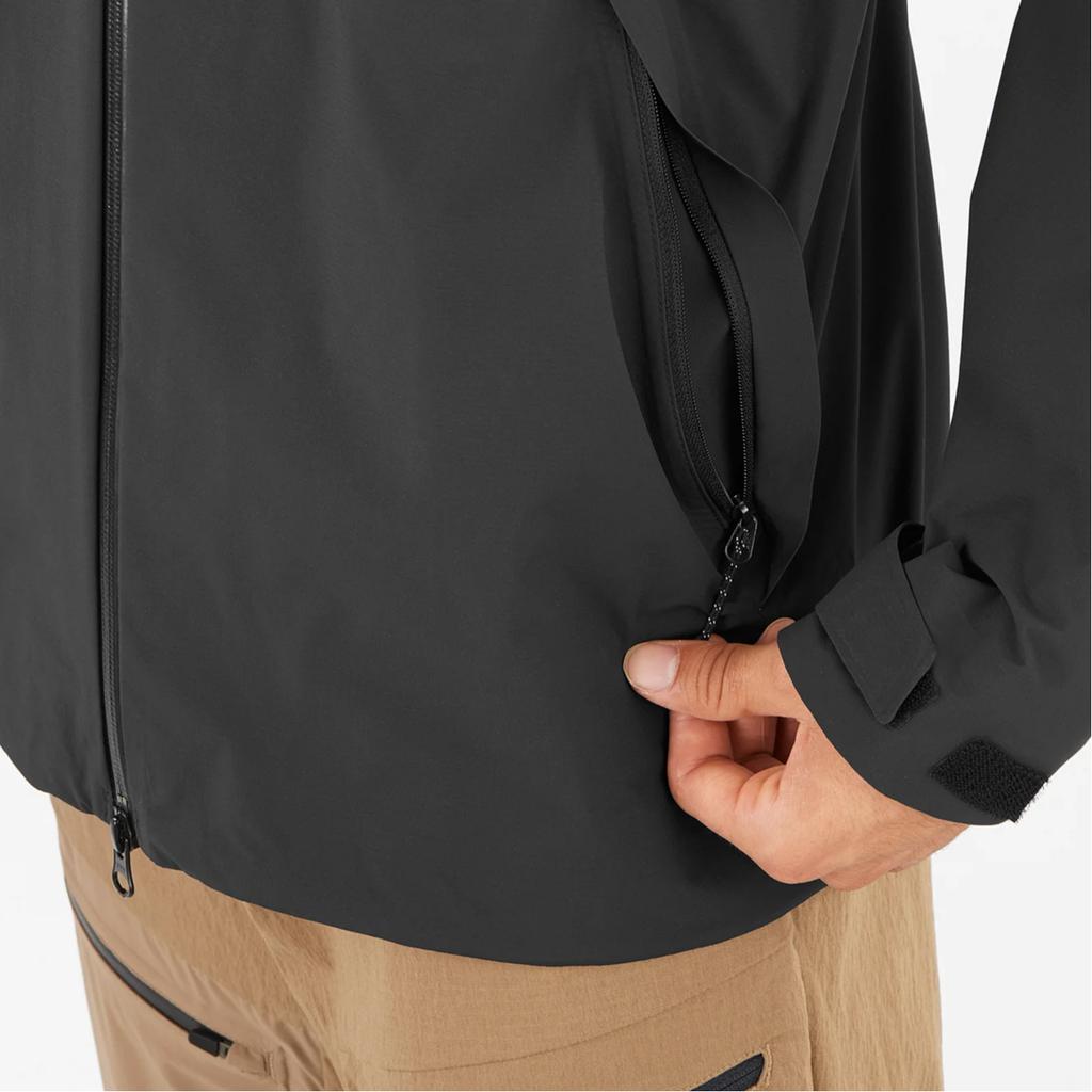 SALOMON Outerpath 2.5L Waterproof Breathable Zip Jacket Men Jackets Black C22114