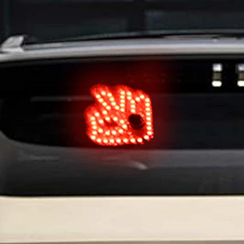 LED Car Sign Finger Light Fun Auto Fingers LED Sign Unique Funny Car Accessories LED Warning Lights Back Window Sign Car Finger