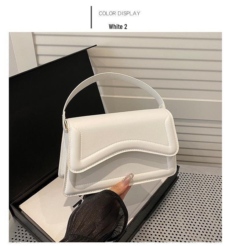 Retro Solid Color Crossbody Bag - Fashionable Simple Design, Commuting Shoulder Handbag, Small Square Shape