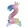 1pc 32inch Rainbow Number Stand Foil Balloons with Crown Digital Figures Globos 0-9 Kids Birthday Party Wedding Decoration