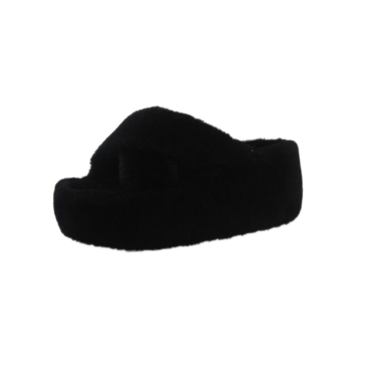 

Новые легкие тапочки с перекрестными ворсами женские утолщенные хлопковые тапочки модные 8 см полиуретановые домашние хлопковые тапочки 34