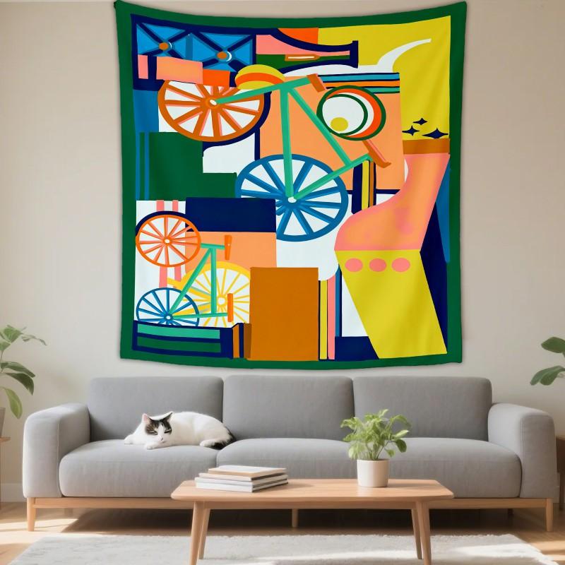 Boho Chic Wall Tapestry With Moon Phase Floral Starry Sky Design Bedroom Yoga Studio Decor