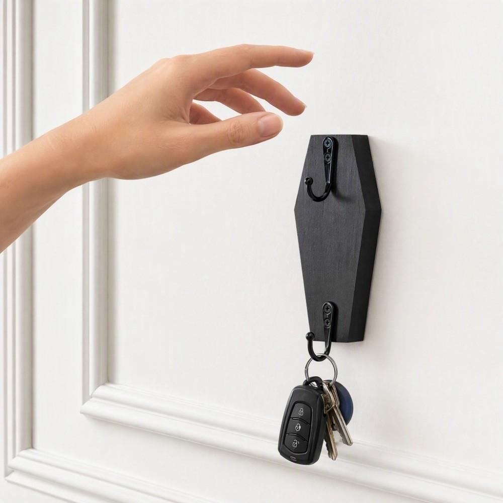 Wooden Wall Mounted Hanger Punch Free Door Storage Hook Wood Door Hanger Hooks Entrance