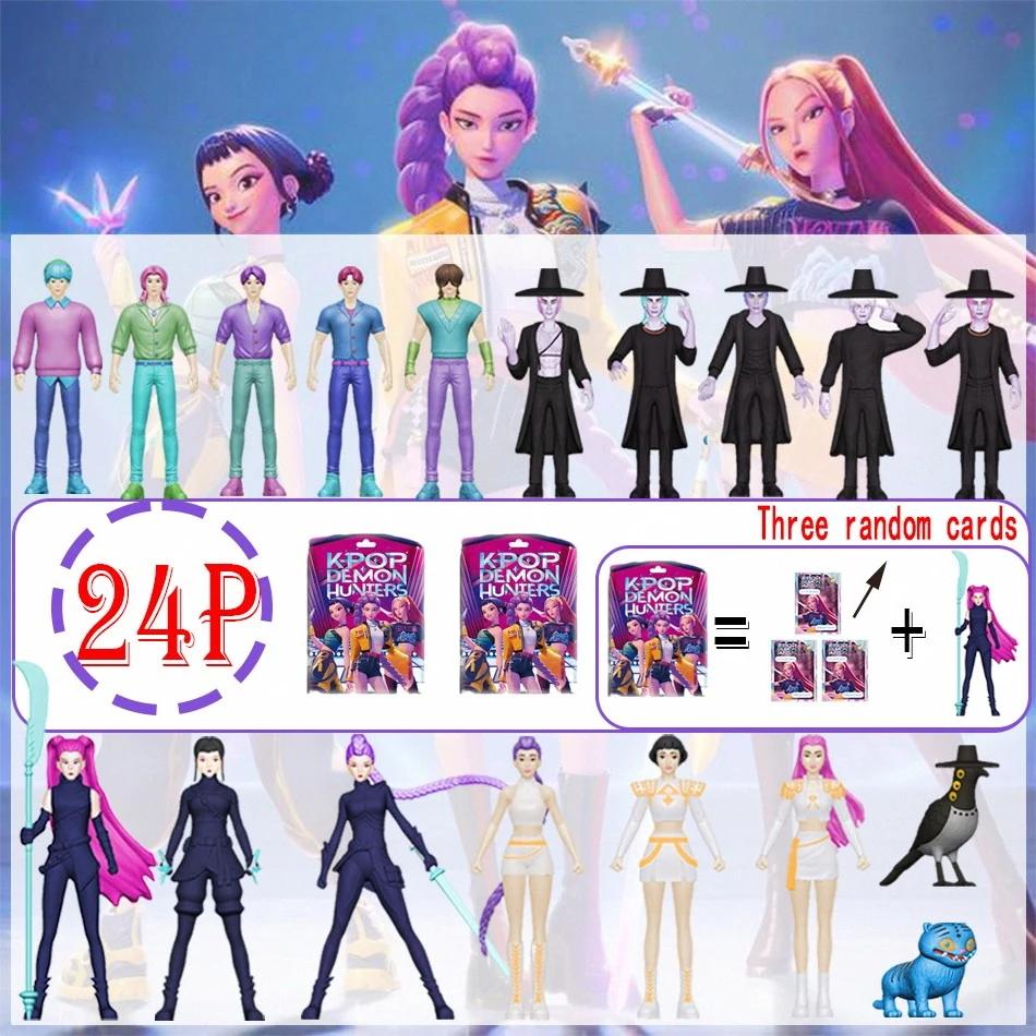 24 Stück Zufällige Blindbox 5,3-11,5cm Anime KPop Dämonenjäger Girlgroup RUMI MIRA ZOEY Figur Action Pvc Modelle Spielzeug Ornamente Geschenke