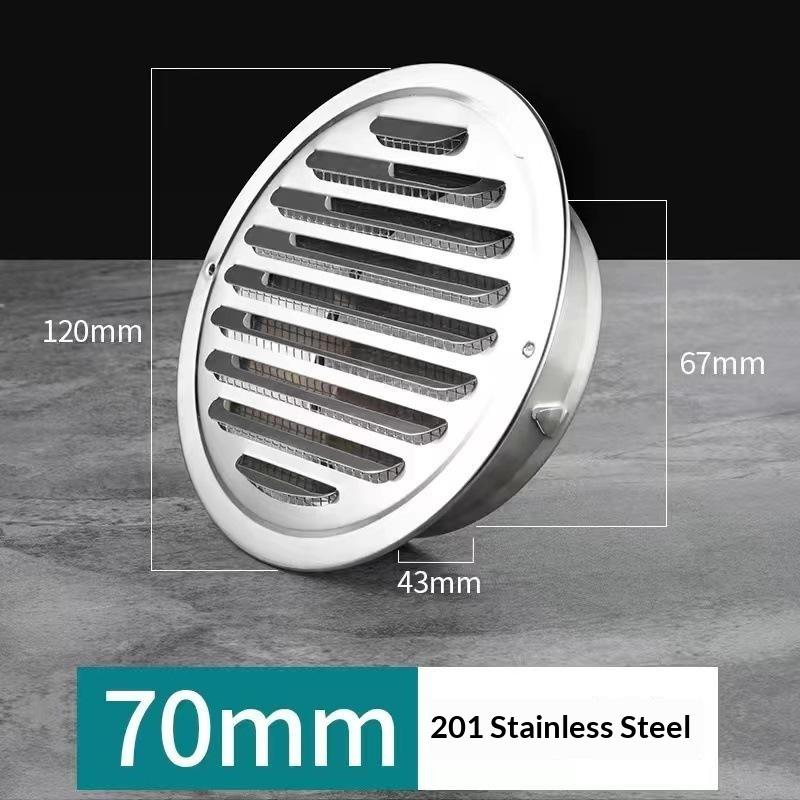 Stainless Steel Exterior Wall Air Outlet Vent Grille 70-300Mm Round Duct Cap Air Ventilation Cover Hole Plug Ventilation System
