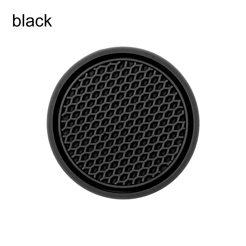 

1Pc Round Silicone Anti Slip Coaster Auto Cup Holder Insert Coaster Insulation Pads Car Coasters Home Car Accessory Black Yellow