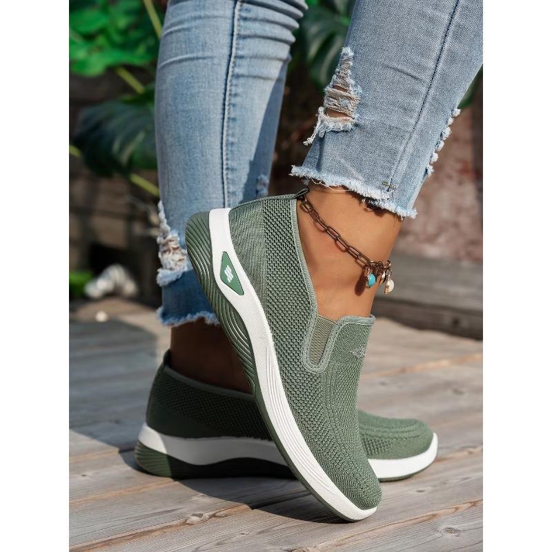 Women’s Breathable Slip-On Casual Sneakers, Soft Sole Comfortable Mom Shoes