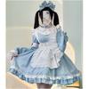 Maid Outfit Cosplay Lolita Dress with Princess Long Light Mori Girl Dreamy Lace Christmas Blue [SSUPTEMBER2] Sleeves, Sleeves, Blue, Style, Cute,