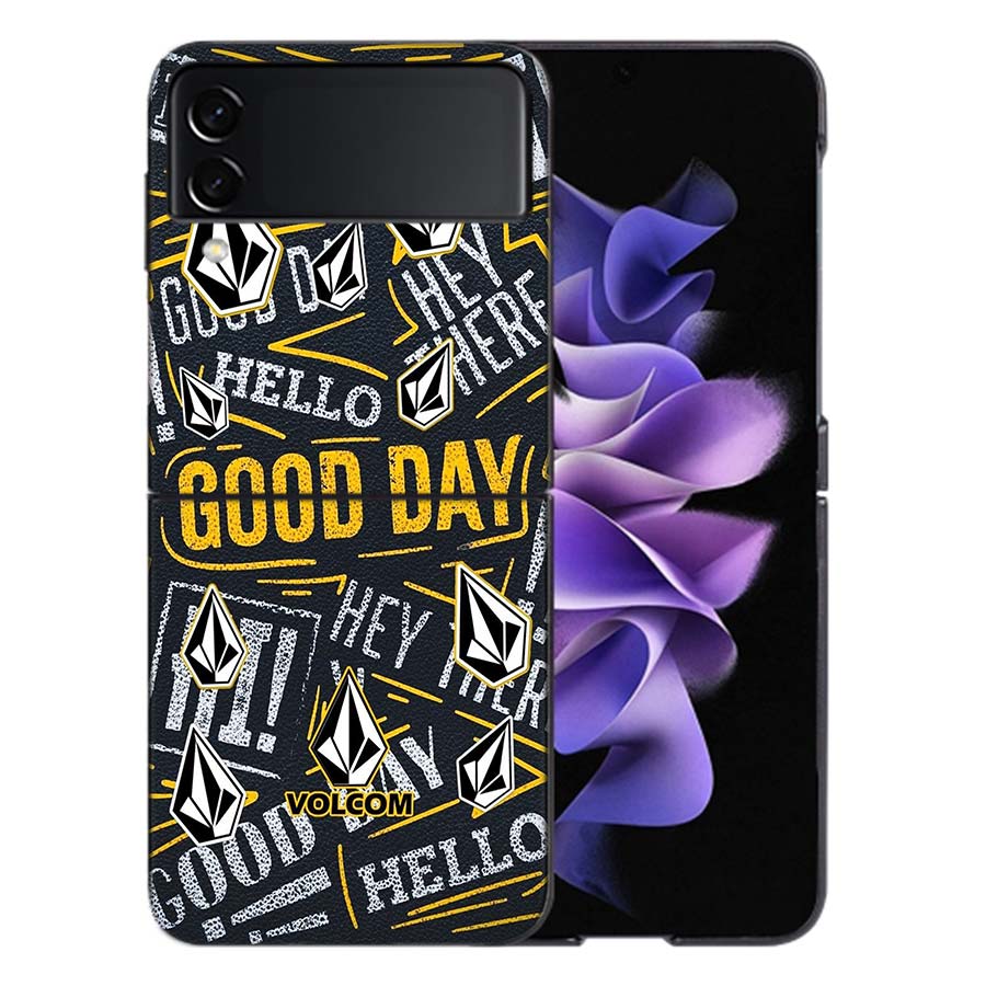 Volcom Logo Phone Case For Samsung Z Flip 6 7 5G Galaxy Z Flip 5 4 3 5G Cases Shockproof Hard Cover TPU