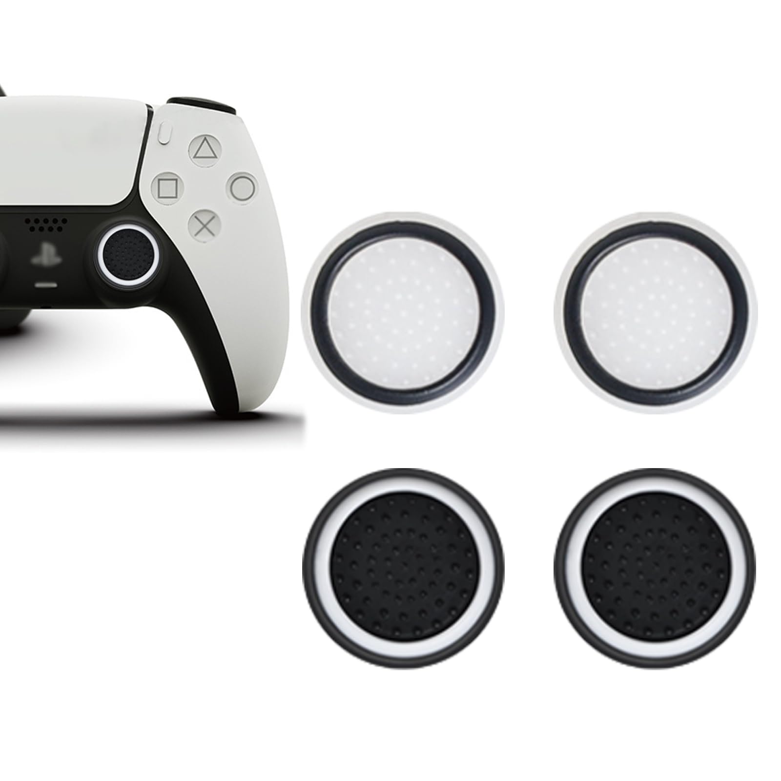 

SZSL PS5 Controller Stick Protective Covers for and Xbox Analog Sticks of Silicone Thumb Stick Covers for Controllers Black 2 Caps, PS4, PS3, (Set 4),