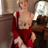 Sexy Lace Kimono Bathrobe Dress Autumn and Winter Velvet Two-piece Pajamas Loose Velvet Home Clothes Women's Home Clothes