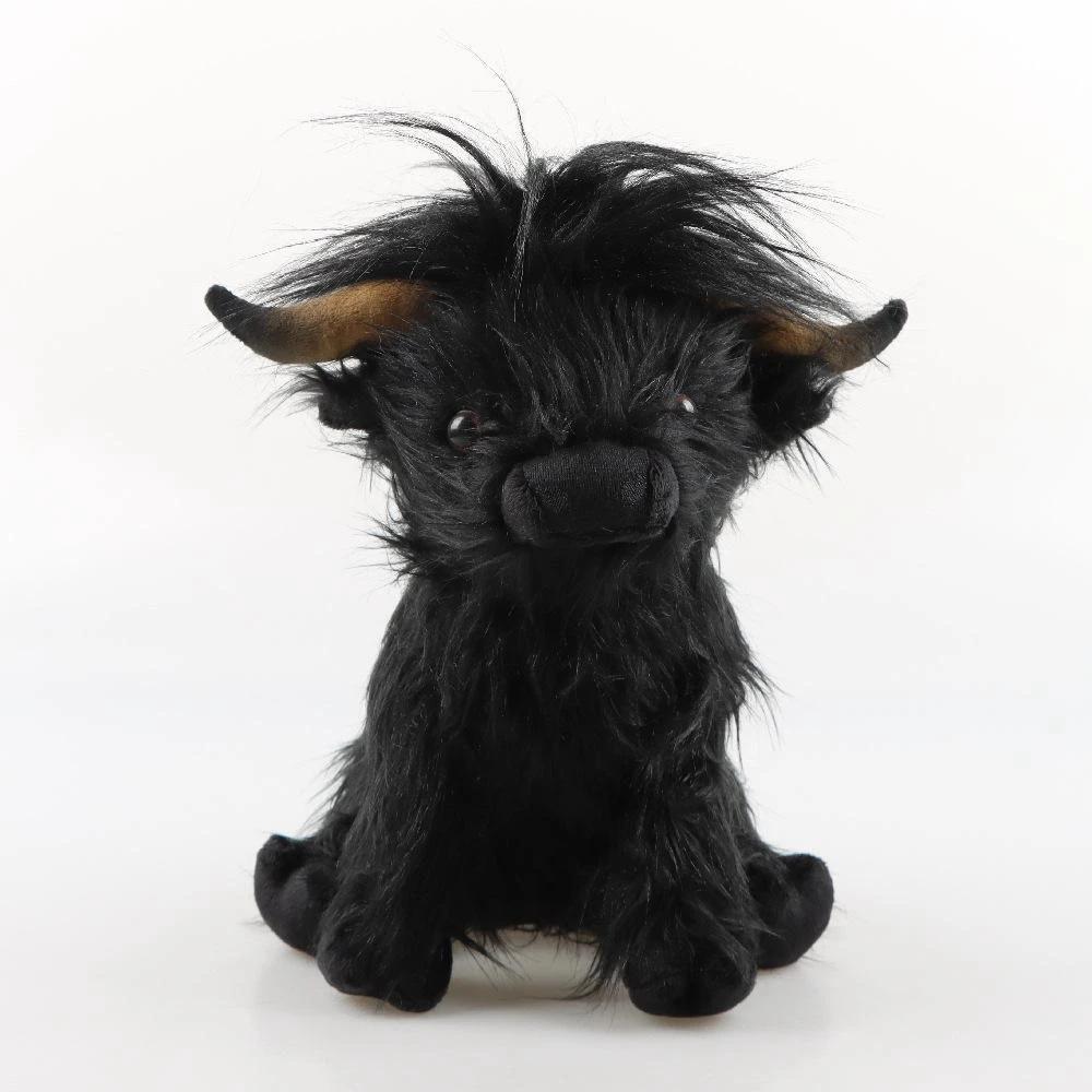 25cm Pelúcia Simulada de Vaca das Terras Altas Escocesas Variante Azul Fofa Bezerro de Fada Animal Bebê Presente de Aniversário de Natal para Criança