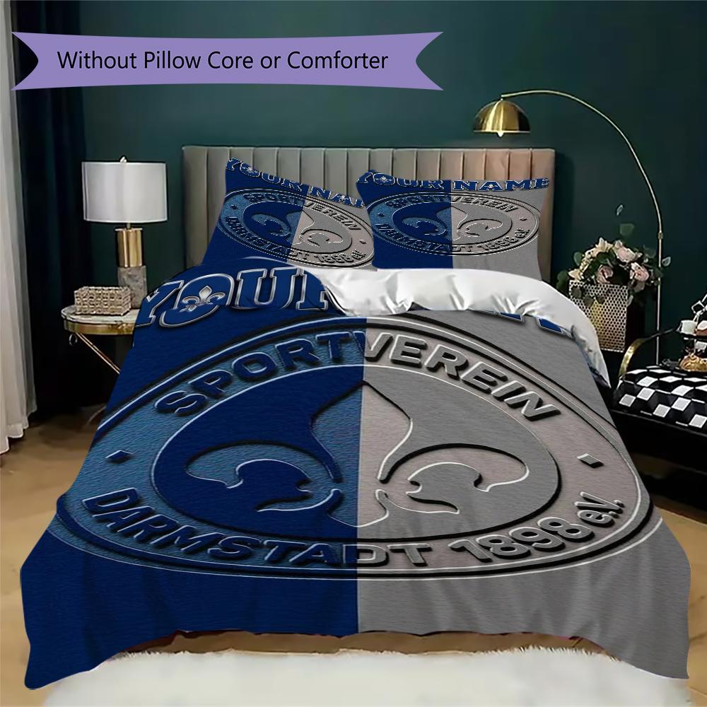 Custom Name SV Darmstadt 98 Pattern Bedding uilt Set uilt Cover Pillowcase Home Decoration Birthday Gift (1*duvet cover+2*pillowcase without core)