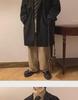 2024 Men's Double-Breasted Woolen Windbreaker: Mid-Length Loose Fit for Autumn/Winter