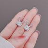 Sweet and Small Zircon Rabbit Stud Earrings Cute Animal Earrings Ear Hole Ear Jewelry