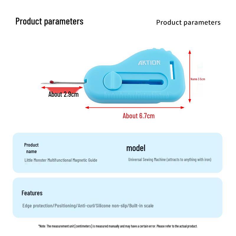 Anke Xin Small Monster Magnetic Ruler - Non-slip, Multifunctional Sewing Tool