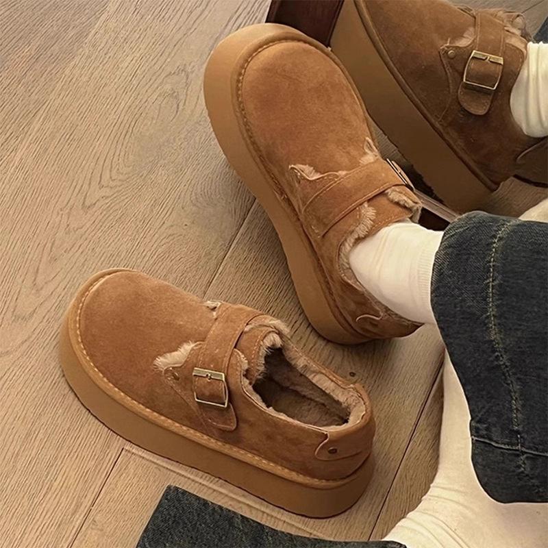 Single shoe women's full bun autumn new one-pedal thick sole heightening fishing