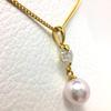 Isowa Pearl (Ise-Shima pearl specialty store) Akoya pearl pendant top, approximately 7.6mm, white-pink, silver, zircon, heart design, 69211