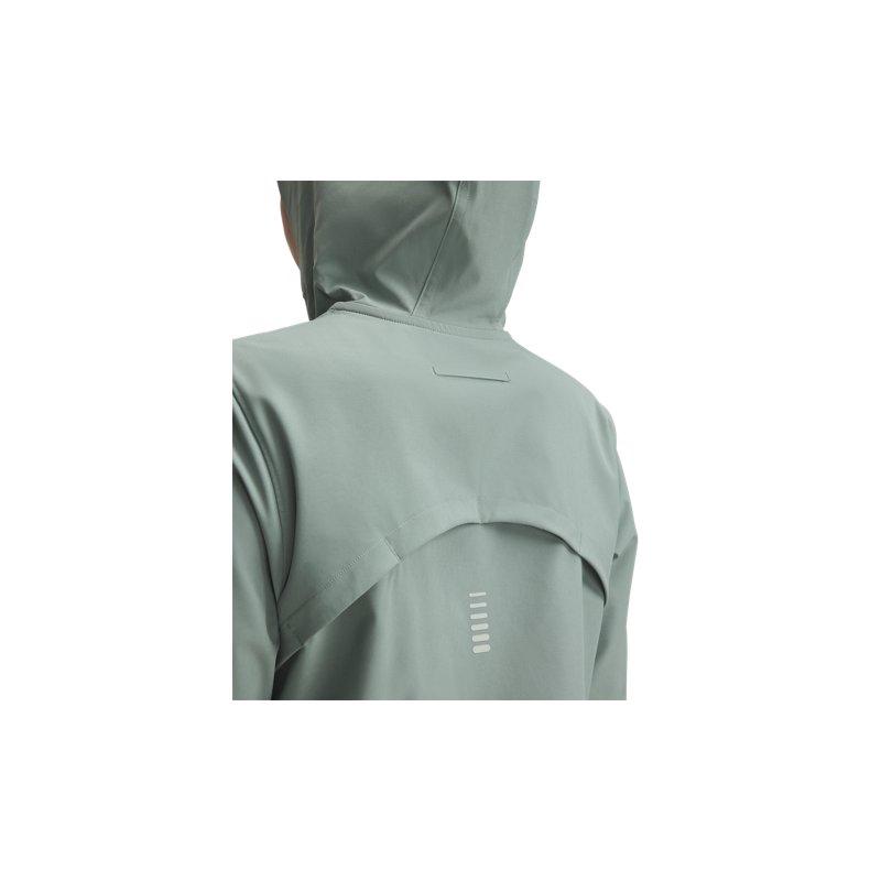 Under Armour SS25 Série Out The Storm Veste Décontractée à Capuche et Manches Longues avec Imprimé Lettres Femmes vestes Vert Citron 1377043-348