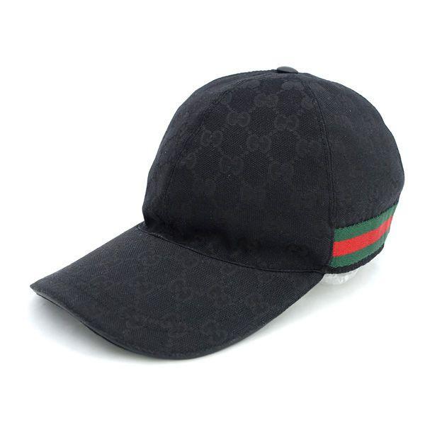Used GUCCI / Gucci GG Canvas Sherry Baseball Cap Black 200035 [Hat/Hab/Hat/Cap/Cap] Brand [Used]