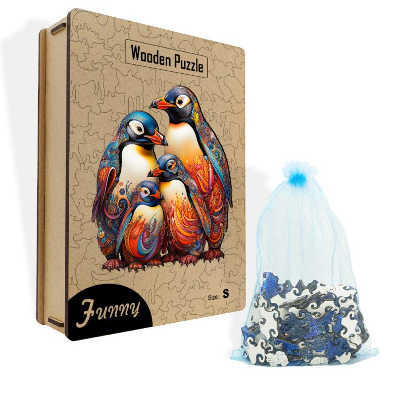 Wooden Puzzle Adult Irregular Penguin Animal Shape Piece Wooden Puzzle