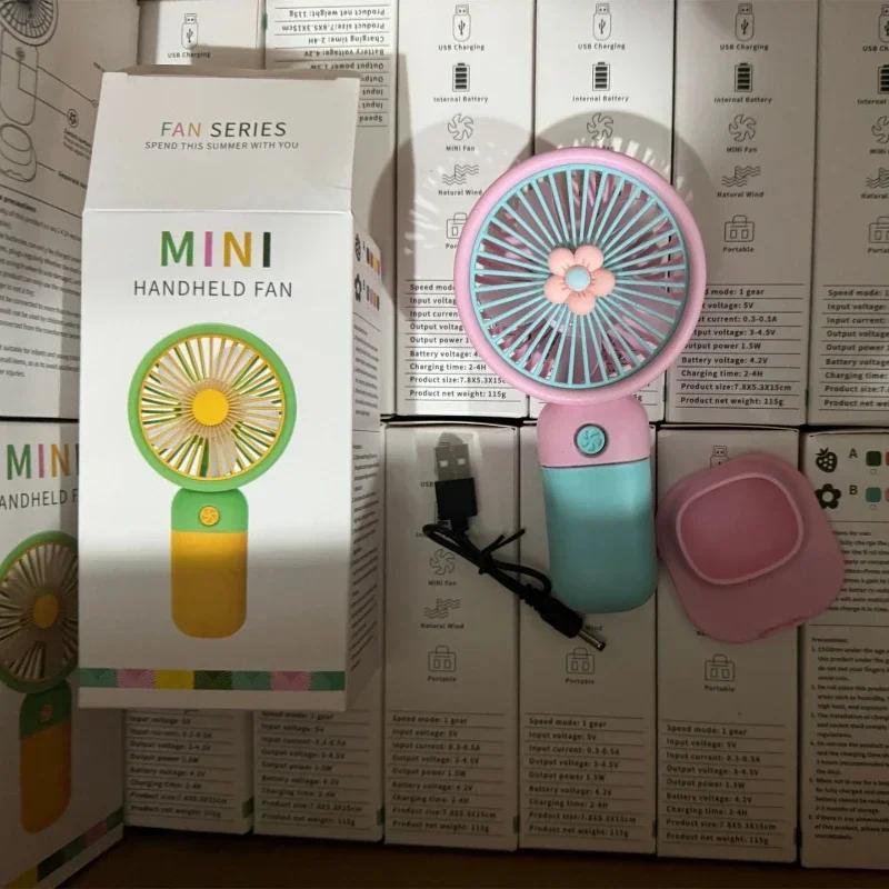 Portable Mini Fan Handheld Pocket Fan USB Rechargeable Small Fan 1 Speeds Cute Personal Desk Fan for Office Outdoor Travel Gift