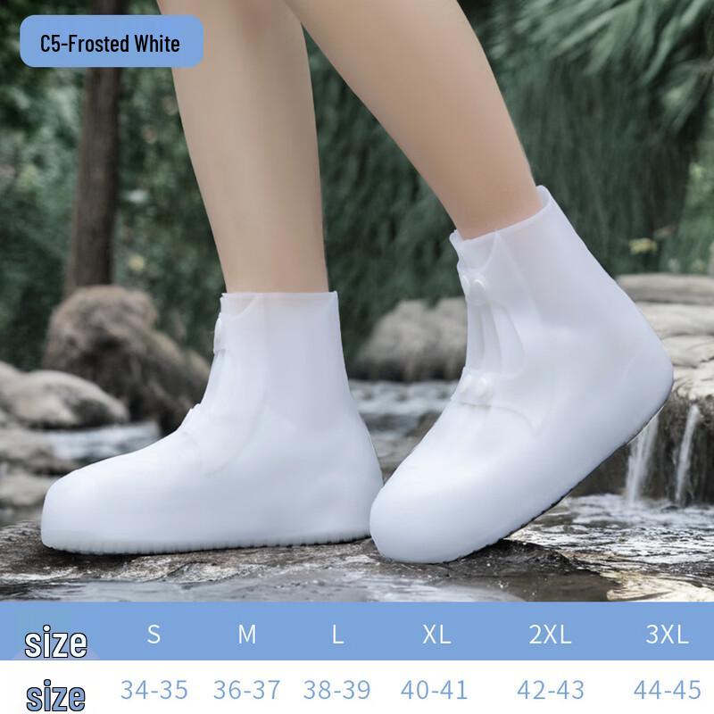 Утолщенные противоскользящие силиконовые чехлы для уличной обуви от дождя