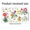 Wall  Sticker, Bright Flower Green Leaf Cluster Colored Butterflies Decoration Painting, Bedroom