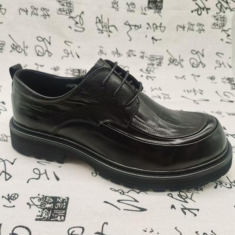 

Первый слой коровьей кожи новые мужские натуральная кожа деловые туфли на широкую ногу кожаные туфли для жениха свадебные туфли 44 чёрный