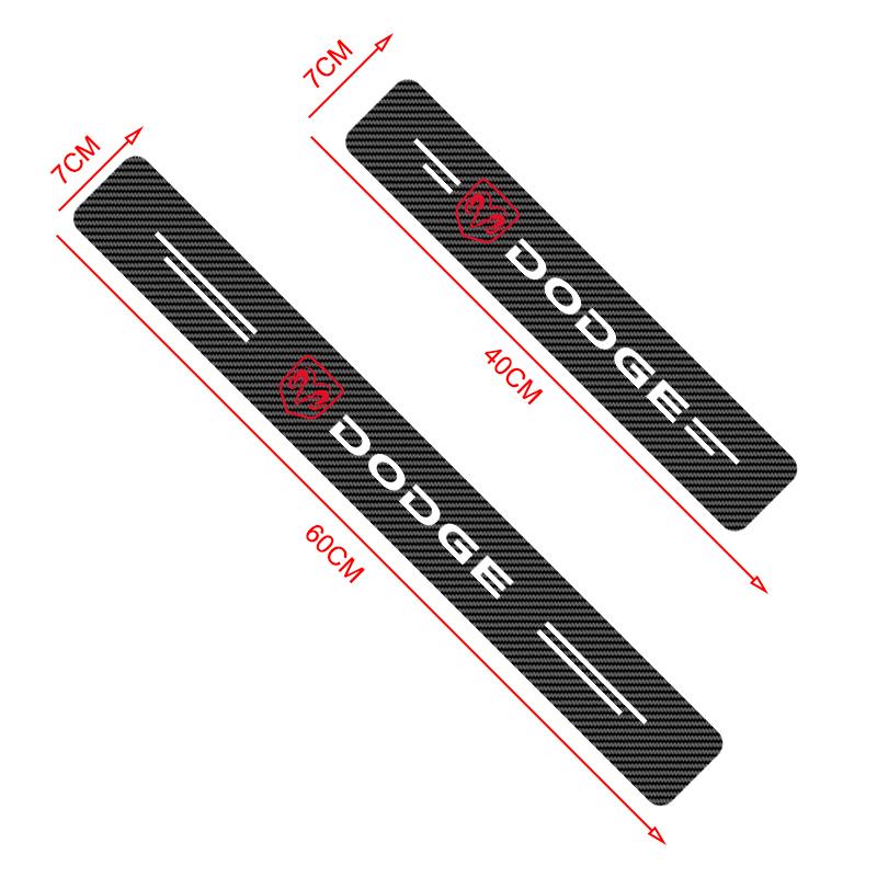 4 Stück Auto Türplatte Kohlefaser Einstiegsleisten Schutzaufkleber für Dodge SXT Challenger Charger RAM 1500 Stratus Dart Dakota Charger Avengr Durango