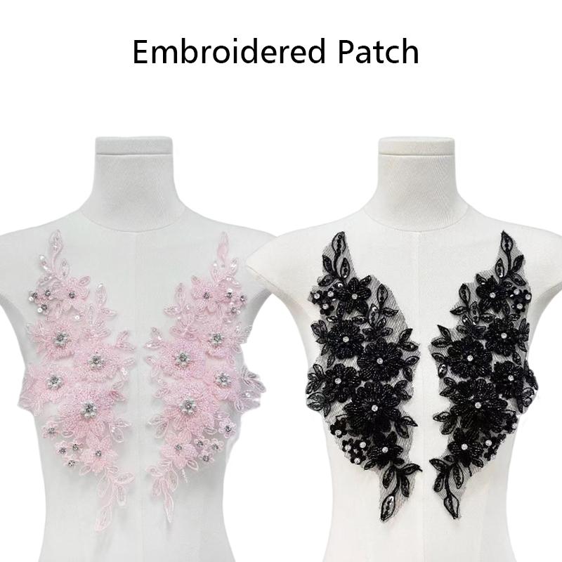 Handmade Patch Applique Multiple Styles Sequin Decorative Fabric Patch Stereoscopic Pearls Sewing Supplies Fashion Accessories