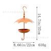Umbrella Shaped Bird Feeder Hanging Outdoor Garden Bird Feeding Station Patio Yard Decorative Metal Craft with Hook for Birds