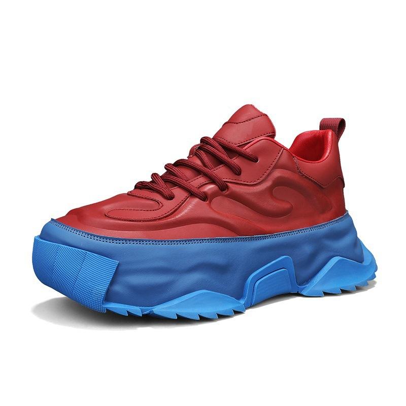 

Fashion Shoes for Men High Quality Platform Sneaker Fad Leather Thick Sole Leisure Men Sneaker Outdoor Hiking Men Shoe Zapatillas Hombre 46 красный