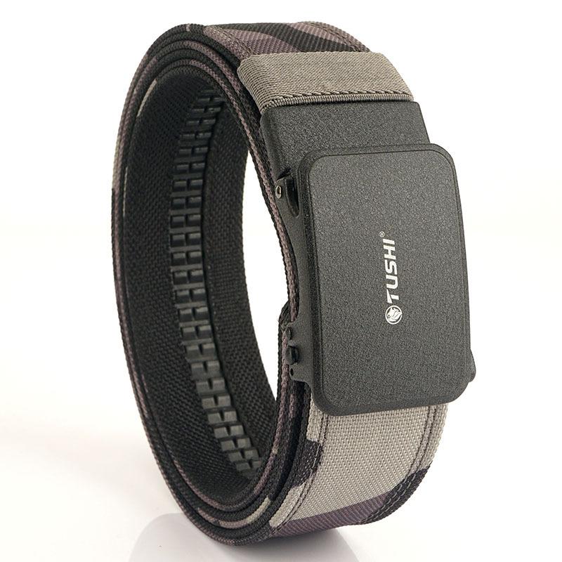 

Новый мужской ремень для поездок на работу с автоматической пряжкой из нейлона, универсальный двухслойный толстый ремень для отдыха на природе 120cm