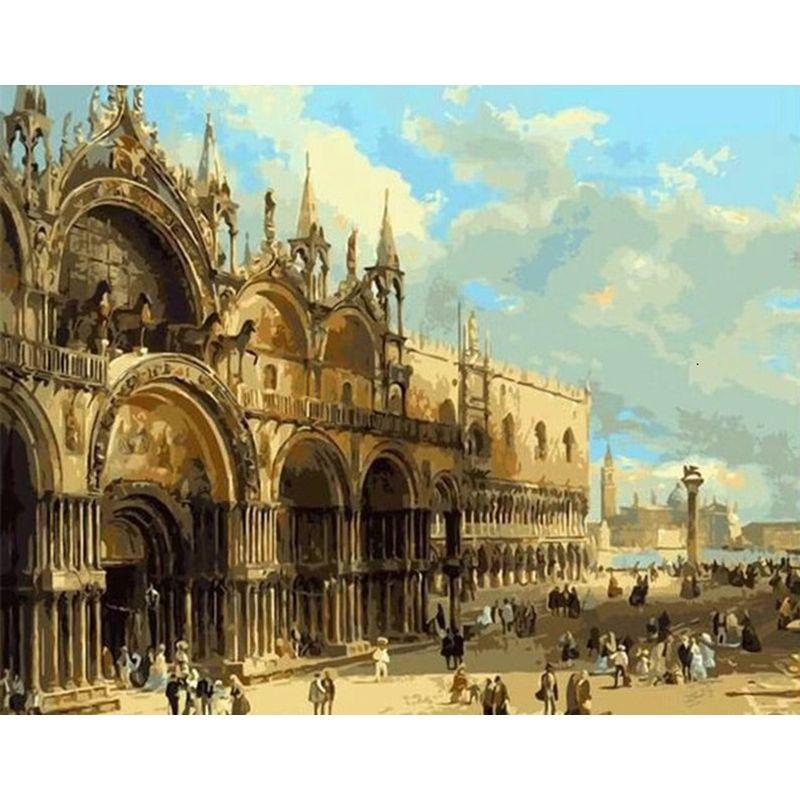 5D Diamant Malerei Straße Mosaik Kreuz Stich Architektur Landschaft Diamant Stickerei Verkauf Winter Home Decor Geschenk