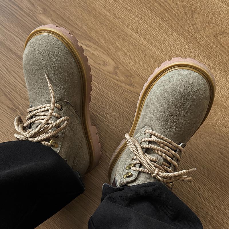 Herrenstiefel, High-Top-Stiefel, Herrenlederschuhe, Modische Wanderstiefel für Frühling und Herbst, Outdoor-Sportschuhe, Rutschfeste Stiefel