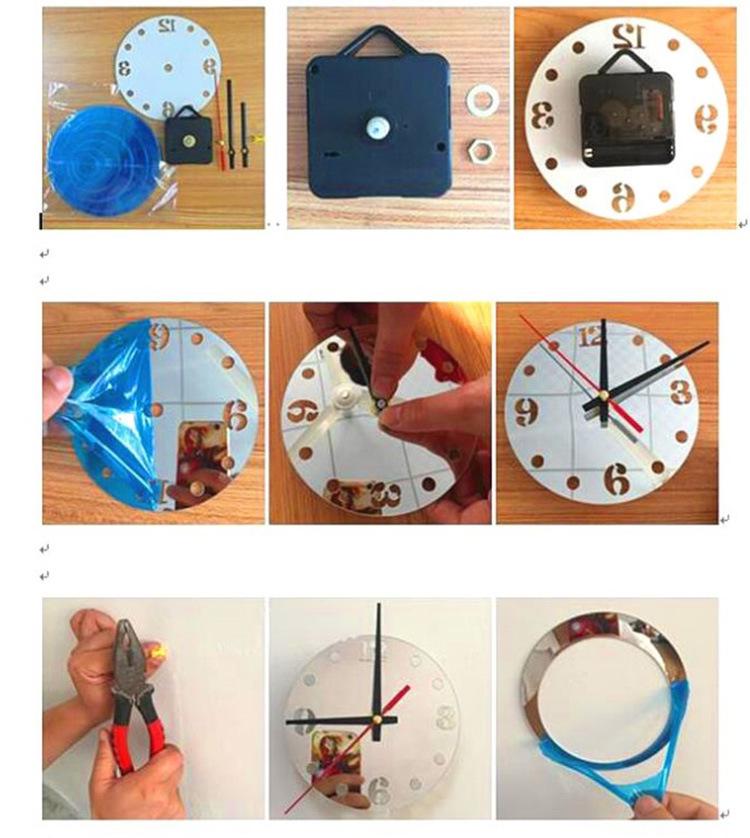 Creative Night Glow Acrylic Wall Sticker Clock for Living Room