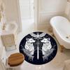 Black and White Wolf,Round Area Rug,Carpet Rug for Living Room Bedroom Sofa Playroom Decor,Non-slip Floor Mat