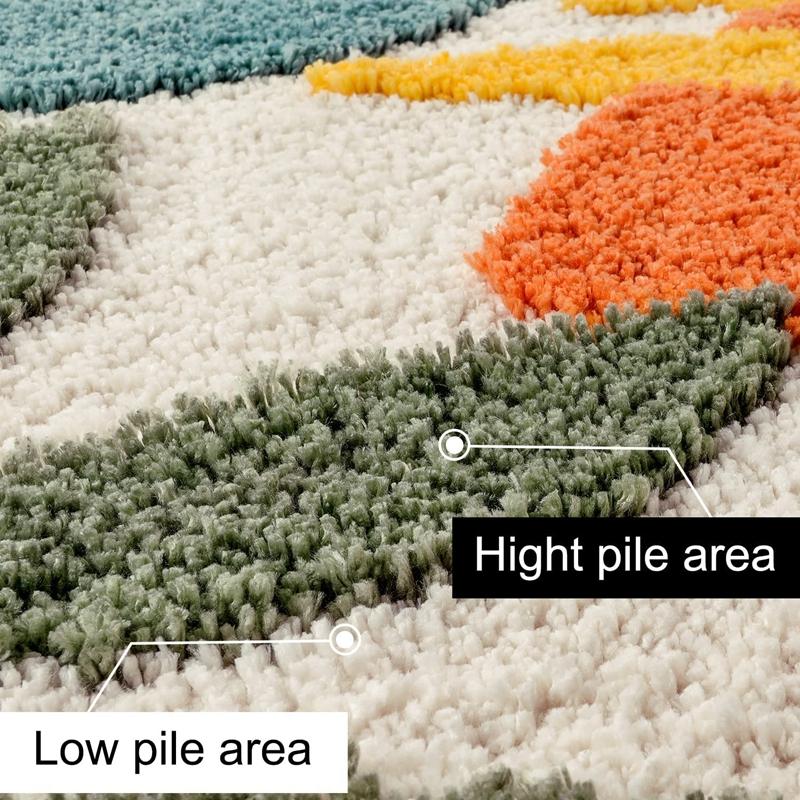 Bathroom Rugs Colorful Abstract Leaves Cute Bath Mat Boho Bath Rug Microfiber Floor Mats for Tub Bathroom Indoor Doormat