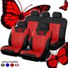 Car Seat Cover Full Set, Universal Butterfly Pattern Embroidery Auto Seat Cover Set