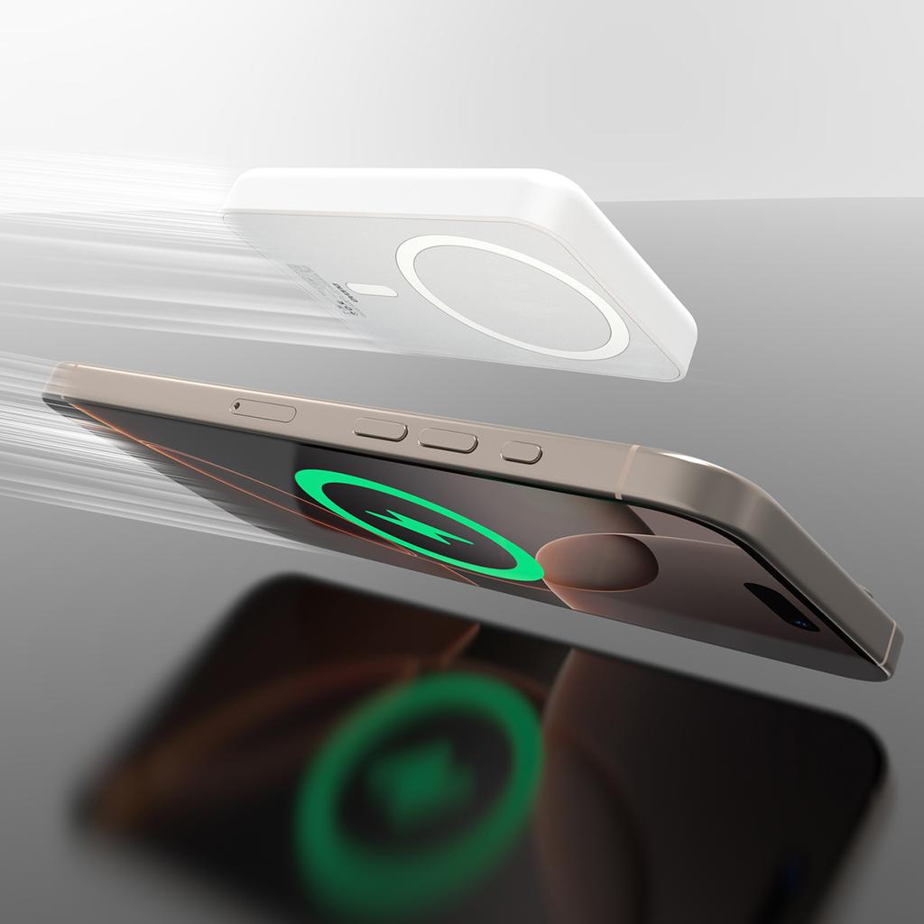 Powerbanka K26S 5000mAh 20W USB-A / USB-C / MagSafe - bílá