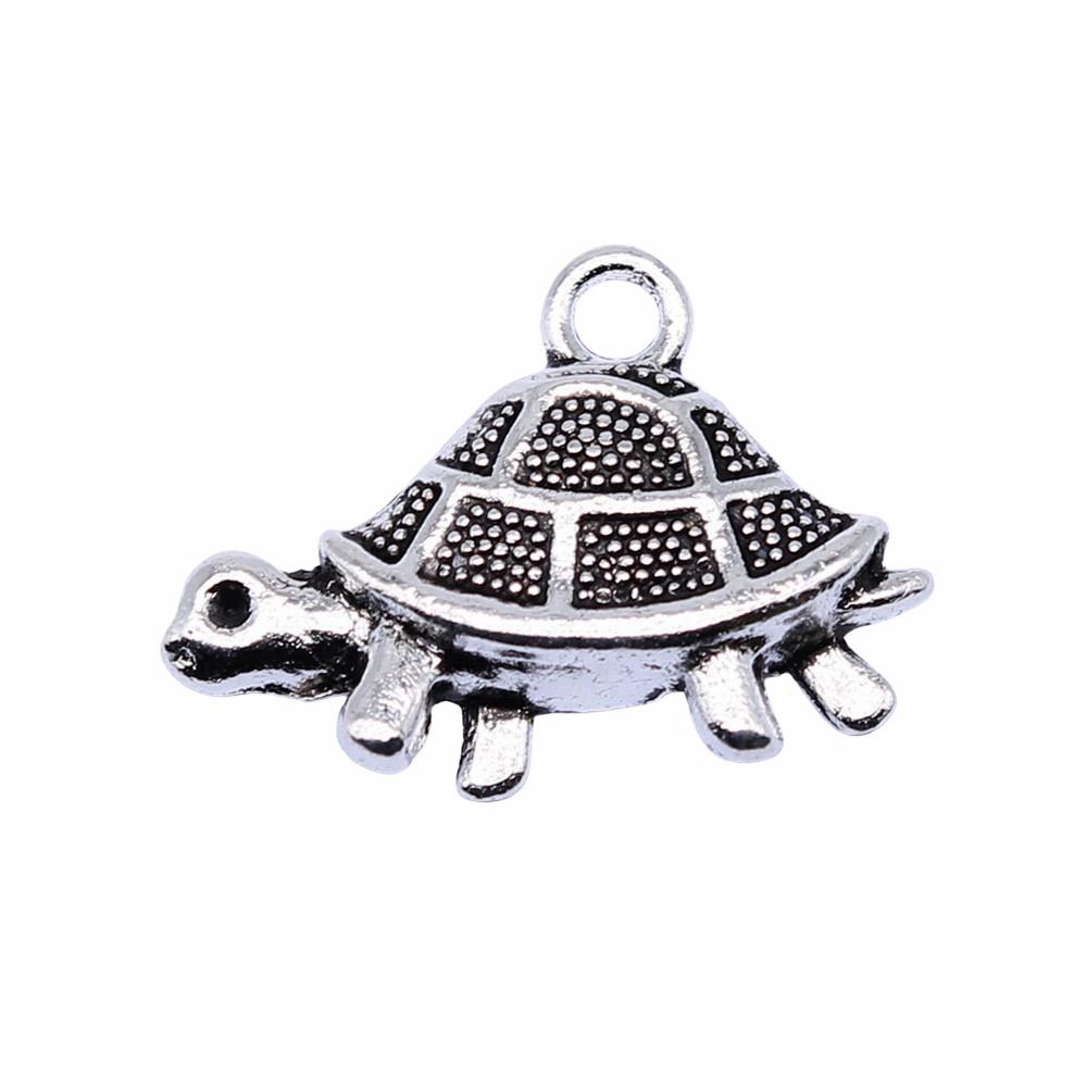 Turtle Charms Antique Bronze Silver Pendants For Animal Themed Jewelry Making