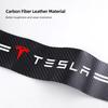 5Pcs Leather Car Door Stickers Carbon Fiber Threshold Anti Scratch For Tesla Model-3 Model-S Model-X Model-Y Cybertruck Roadster
