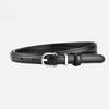 Simple and Elegant Women's Thin Leather Belt with Pin Buckle, High-end Business Dress, Versatile Dress, Western Suit Accessory, Narrow Waistband