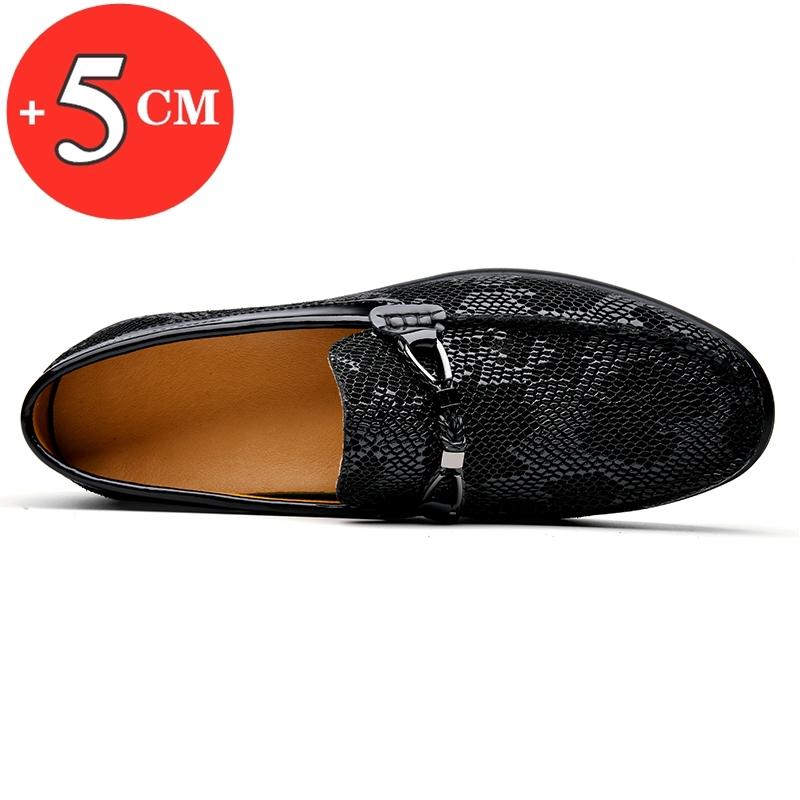 Fashion Flat/5CM Men Wedding Dress Shoes Loafers Men Elevator Shoes Slip On Height Increase Shoes Male Cowhide Leather Oxford Shoes